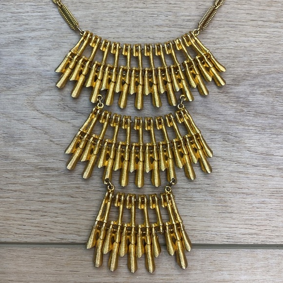 Vintage Gold Bib Statement Necklace - Picture 2 of 9